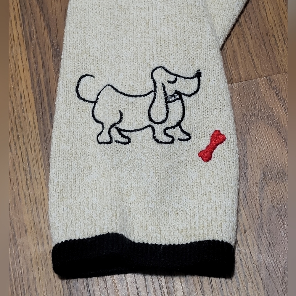 TanJay Vintage Dog Embroidered Knit Full Zip Cardigan Jacket Women’s Large C50 - Picture 3 of 10